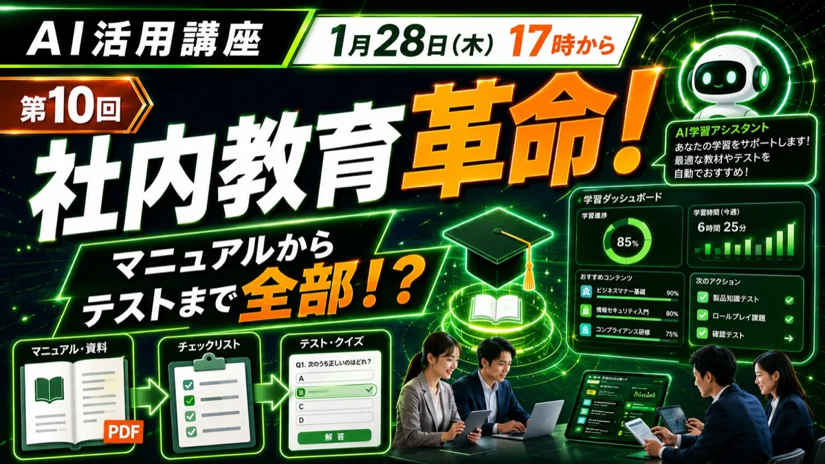 第10回 社内教育革命！マニュアルからテストまで全部！？